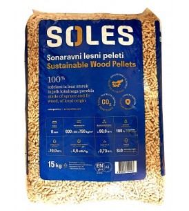 Pellet sloveno in bancale da 70 sacchi da 15 kg Soles 100% Abete